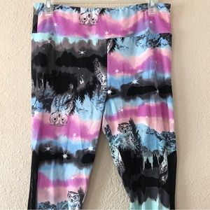 Owl leggings with mesh sides